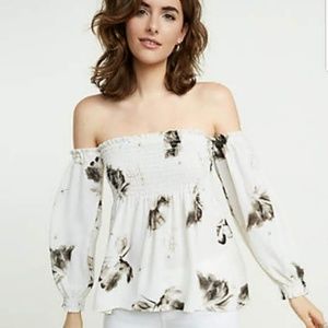 NWT Express off the shoulder smocked floral blouse